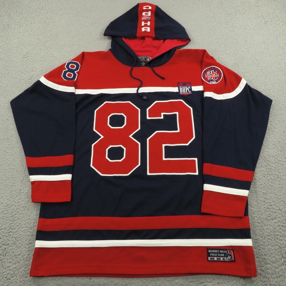 Beverly Hills Polo Club Y2K Hoodie Mens XL Heavyweight Football Jersey Pullover